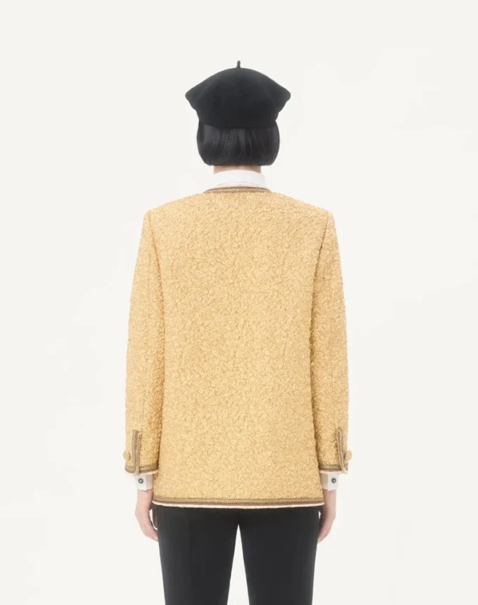 Caban din jacquard cloqué Caban din jacquard cloqué