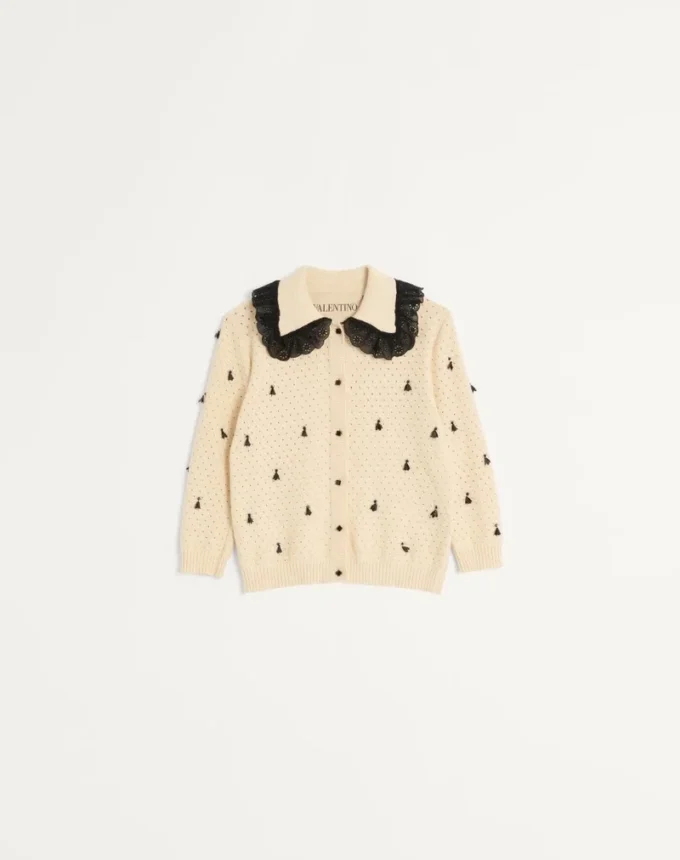Cardigan din bumbac brodat Cardigan din bumbac brodat