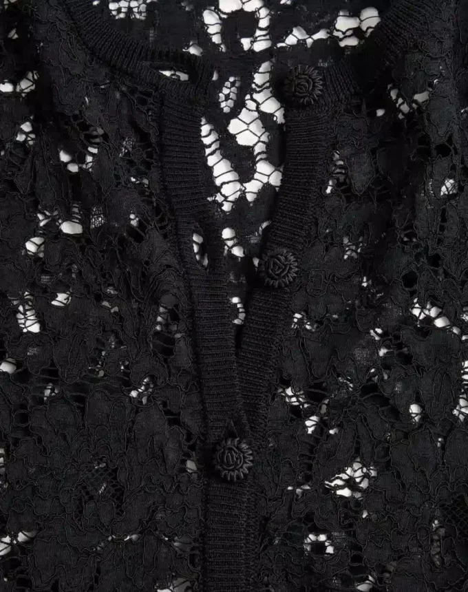 Cardigan din dantelă și bumbac Cardigan din dantelă și bumbac