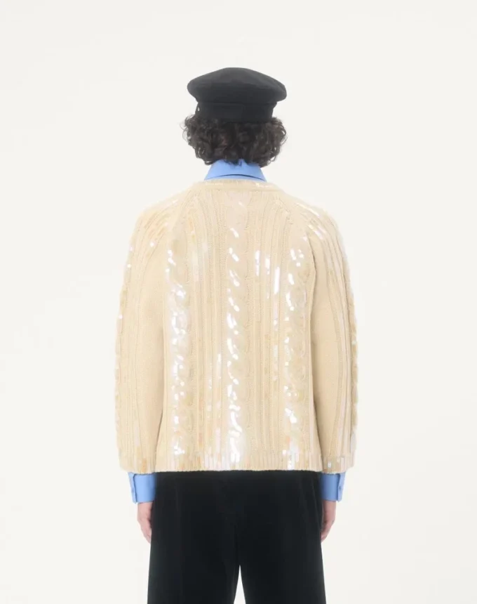 Cardigan din lână brodat Cardigan din lână brodat