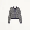 Cardigan din lână cu model jacquard Toute La V Cardigan din lână cu model jacquard Toute La V