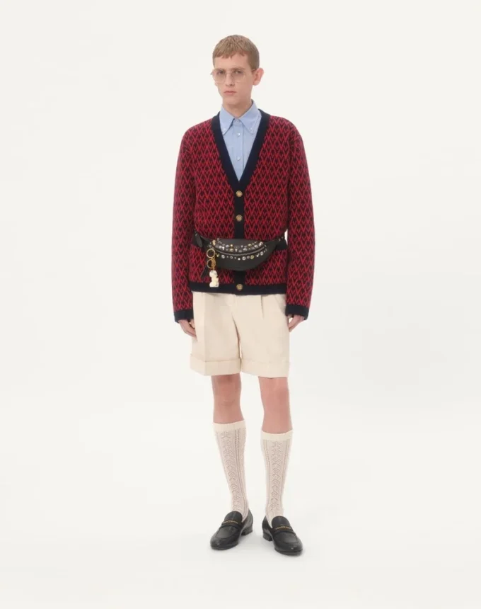 Cardigan din lână cu model Toute La V Cardigan din lână cu model Toute La V