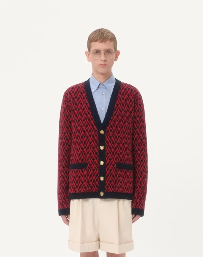 Cardigan din lână cu model Toute La V Cardigan din lână cu model Toute La V