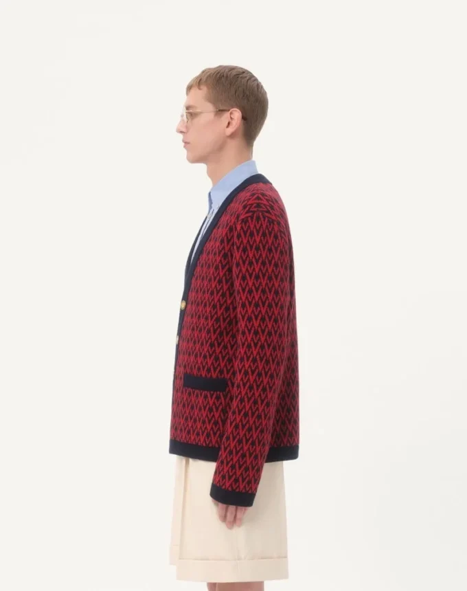 Cardigan din lână cu model Toute La V Cardigan din lână cu model Toute La V