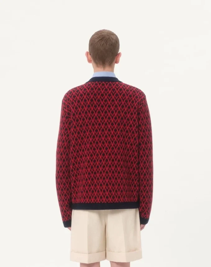 Cardigan din lână cu model Toute La V Cardigan din lână cu model Toute La V