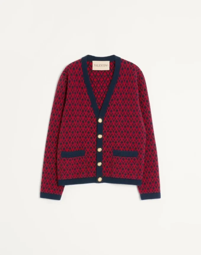 Cardigan din lână cu model Toute La V Cardigan din lână cu model Toute La V