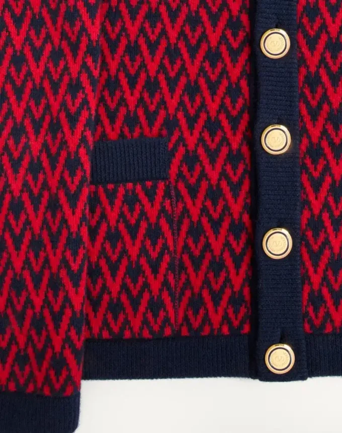 Cardigan din lână cu model Toute La V Cardigan din lână cu model Toute La V
