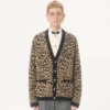 Cardigan din lână Valentino cu imprimeu animalier Fauve Eclat Jacquard Cardigan din lână Valentino cu imprimeu animalier Fauve Eclat Jacquard