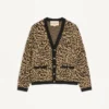 Cardigan din lână Valentino cu imprimeu animalier Fauve Eclat Jacquard Cardigan din lână Valentino cu imprimeu animalier Fauve Eclat Jacquard