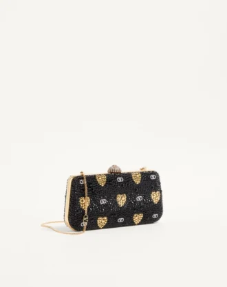 Carry Secrets Minaudiere cu motiv Cour De Cœur din strasuri