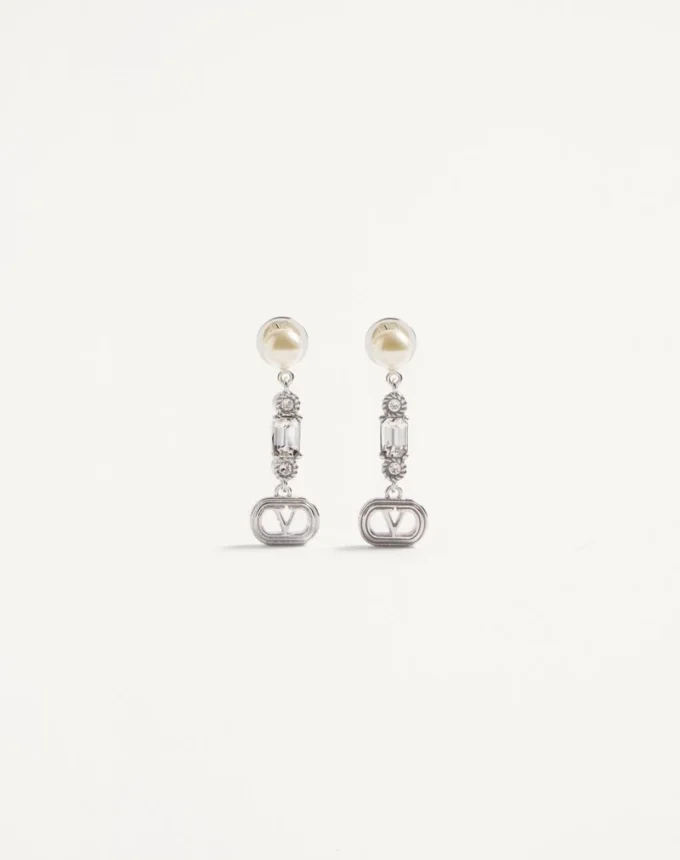 Cercei Ovalette din metal, perle și cristale Swarovski® Cercei Ovalette din metal, perle și cristale Swarovski®