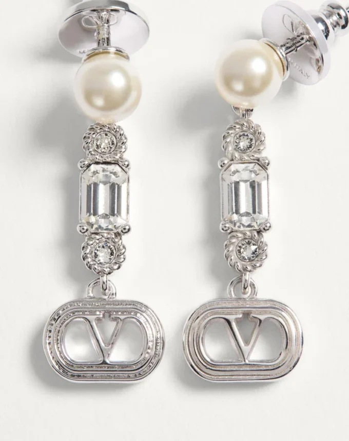 Cercei Ovalette din metal, perle și cristale Swarovski® Cercei Ovalette din metal, perle și cristale Swarovski®