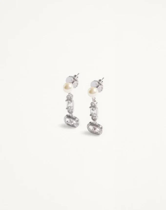 Cercei Ovalette din metal, perle și cristale Swarovski® Cercei Ovalette din metal, perle și cristale Swarovski®