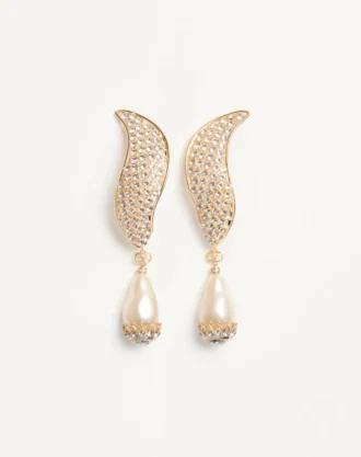 Cercei Poetique Des Gouttes din metal, perle și cristale Swarovski®