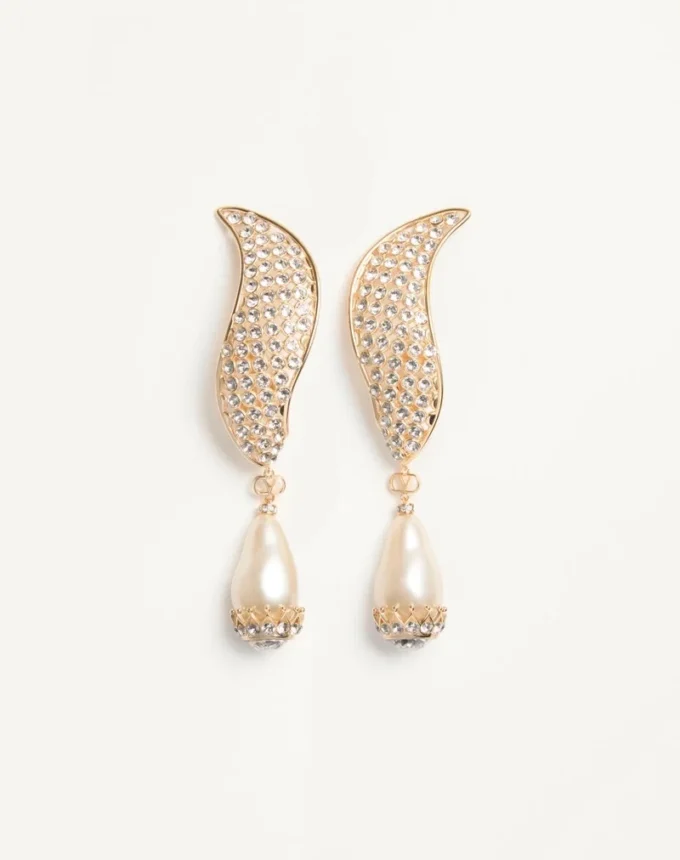 Cercei Poetique Des Gouttes din metal, perle și cristale Swarovski®