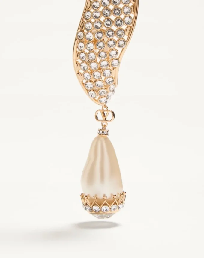 Cercei Poetique Des Gouttes din metal, perle și cristale Swarovski®