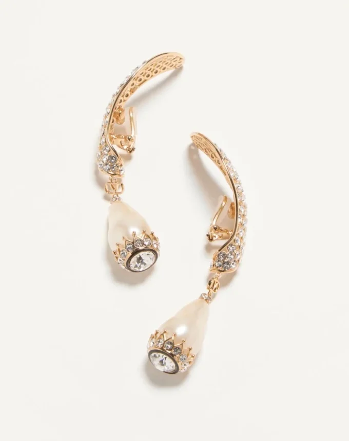 Cercei Poetique Des Gouttes din metal, perle și cristale Swarovski®
