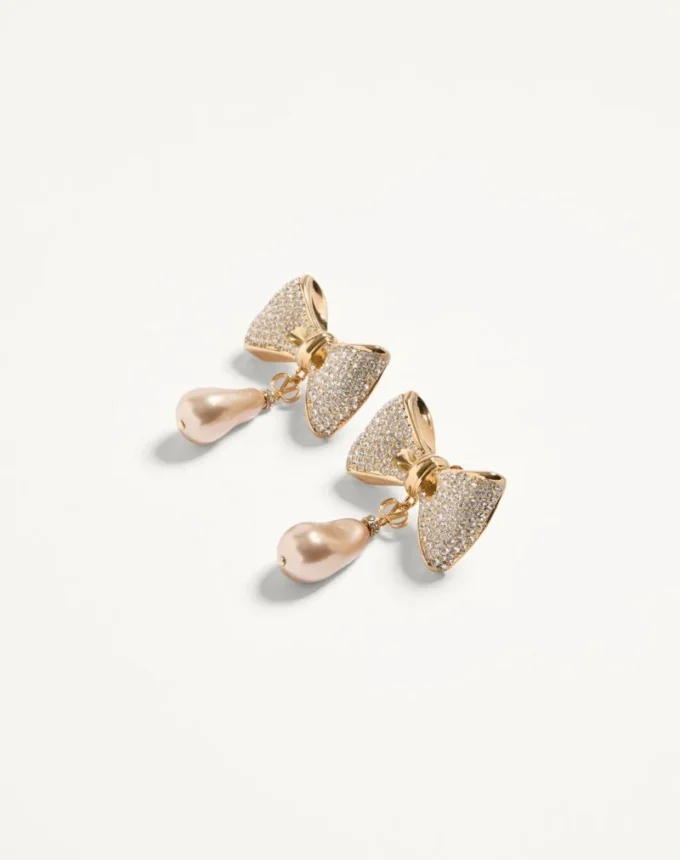 Cercei San Fin din metal cu cristale Swarovski® și perle