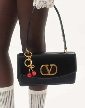 Chez Valentino Pandantiv pentru geantă din metal și email cu inel pentru chei