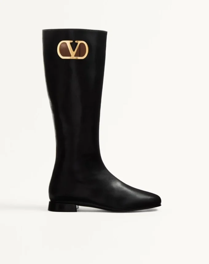Cizme din piele de capră cu logo Vlogo 20 mm Cizme din piele de capră cu logo Vlogo 20 mm