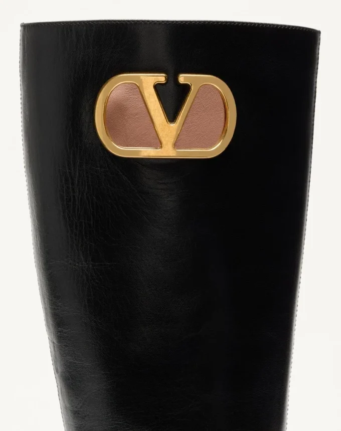 Cizme din piele de capră cu logo Vlogo 20 mm Cizme din piele de capră cu logo Vlogo 20 mm