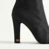 Cizme Hotty din țesătură shantung cu pene 100 mm Cizme Hotty din țesătură shantung cu pene 100 mm