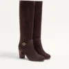 Cizme Pattie din piele cruste 75 mm Cizme Pattie din piele cruste 75 mm