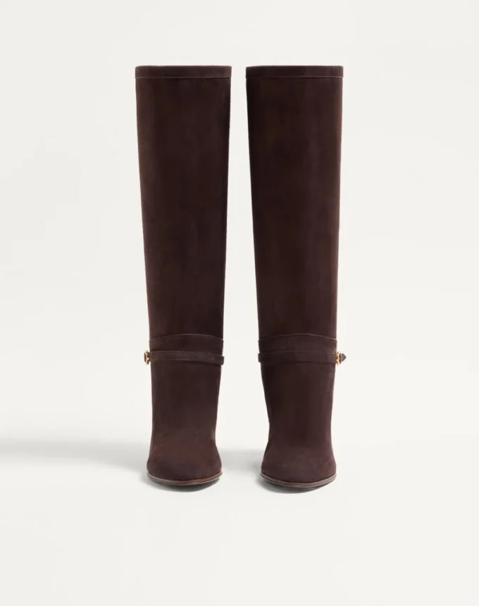 Cizme Pattie din piele cruste 75 mm Cizme Pattie din piele cruste 75 mm