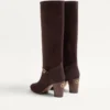 Cizme Pattie din piele cruste 75 mm Cizme Pattie din piele cruste 75 mm