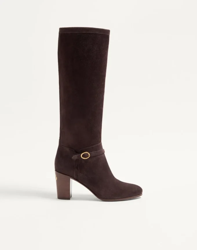 Cizme Pattie din piele cruste 75 mm Cizme Pattie din piele cruste 75 mm