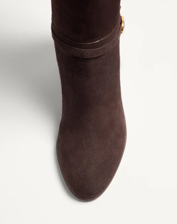 Cizme Pattie din piele cruste 75 mm Cizme Pattie din piele cruste 75 mm