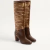 Cizme Pattie din piele de vițel cu efect de pui de cal 75 mm Cizme Pattie din piele de vițel cu efect de pui de cal 75 mm