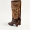 Cizme Pattie din piele de vițel cu efect de pui de cal 75 mm Cizme Pattie din piele de vițel cu efect de pui de cal 75 mm