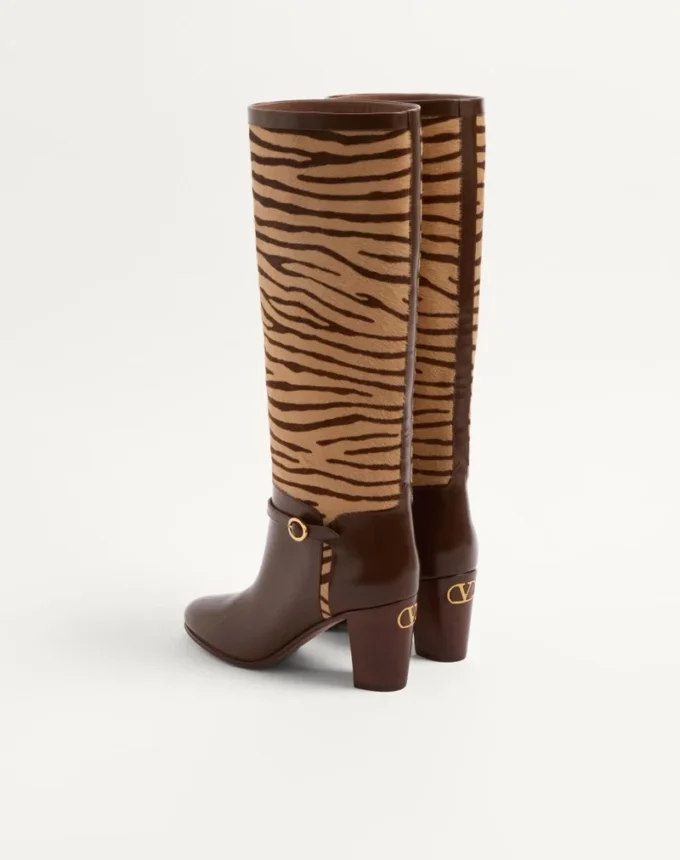 Cizme Pattie din piele de vițel cu efect de pui de cal 75 mm Cizme Pattie din piele de vițel cu efect de pui de cal 75 mm
