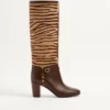 Cizme Pattie din piele de vițel cu efect de pui de cal 75 mm Cizme Pattie din piele de vițel cu efect de pui de cal 75 mm