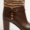 Cizme Pattie din piele de vițel cu efect de pui de cal 75 mm Cizme Pattie din piele de vițel cu efect de pui de cal 75 mm