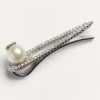 Clemă de cravată metalică Vlogo Signature cu cristale Swarovski® și perle