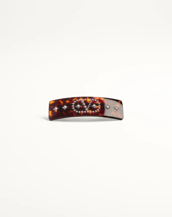 Clemă de păr Vlogo Signature din rășină, metal și cristale Clemă de păr Vlogo Signature din rășină, metal și cristale