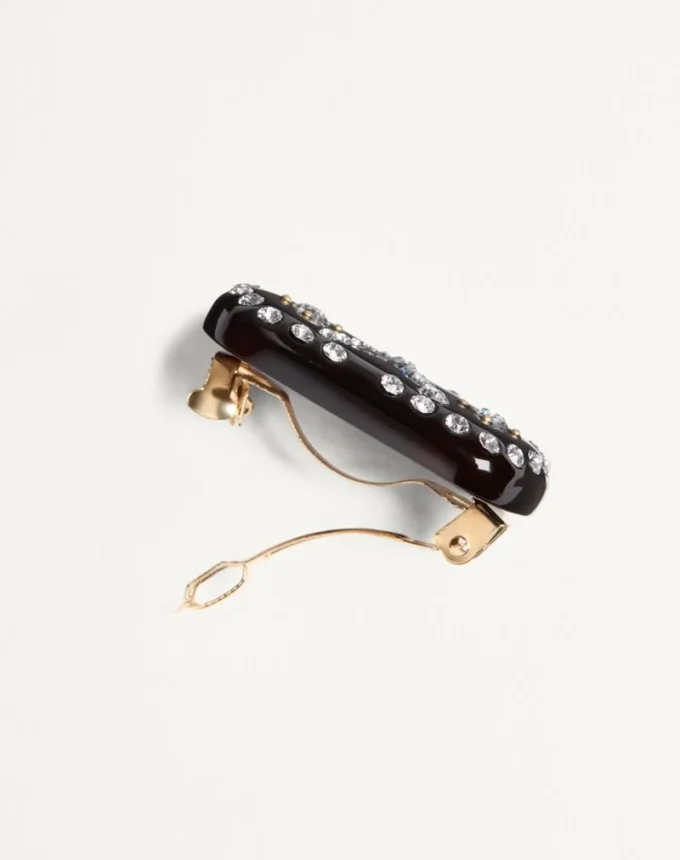 Clemă de păr Vlogo Signature din rășină, metal și cristale