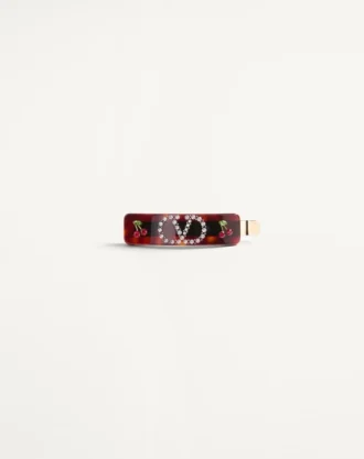 Clip pentru păr cu sigla Vlogo din rășină, metal și cristale Swarovski®