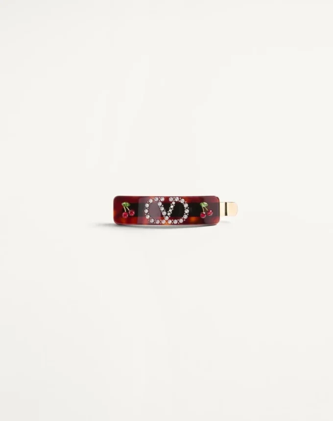 Clip pentru păr cu sigla Vlogo din rășină, metal și cristale Swarovski® Clip pentru păr cu sigla Vlogo din rășină, metal și cristale Swarovski®