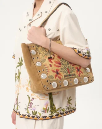 Cămașă din bumbac cu broderie florală