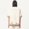 Cămașă din bumbac cu broderie florală