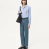Cămașă din bumbac Oxford cu broderie florală Cămașă din bumbac Oxford cu broderie florală