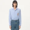 Cămașă din bumbac Oxford cu broderie florală Cămașă din bumbac Oxford cu broderie florală