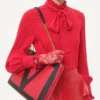 Cămașă din crep de Chine cu imprimeu Cour De Coeur