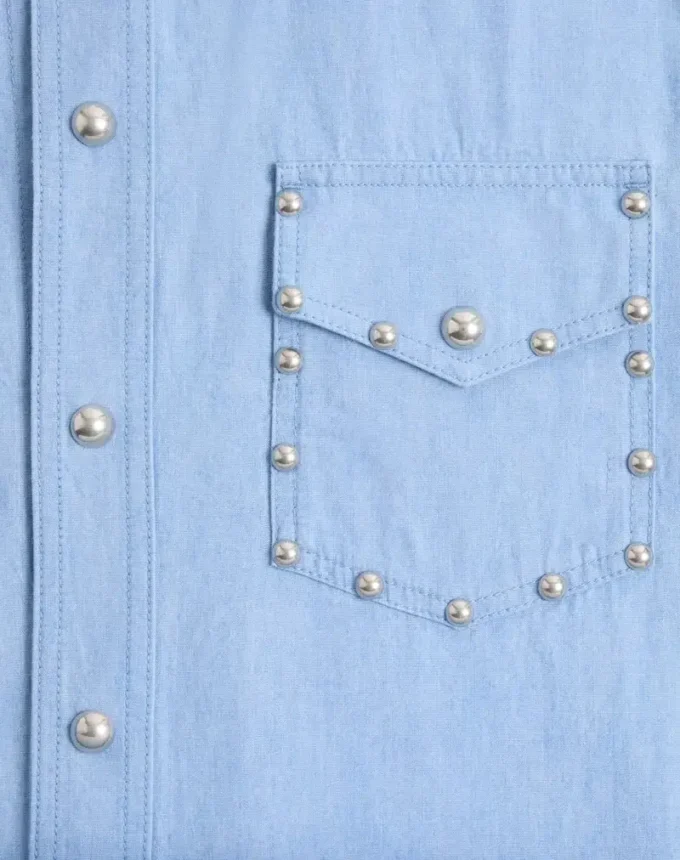 Cămașă din denim cu cabochoane Cămașă din denim cu cabochoane