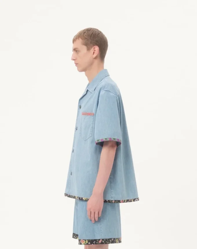 Cămașă din denim cu imprimeu floral Cămașă din denim cu imprimeu floral