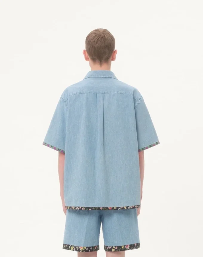 Cămașă din denim cu imprimeu floral Cămașă din denim cu imprimeu floral