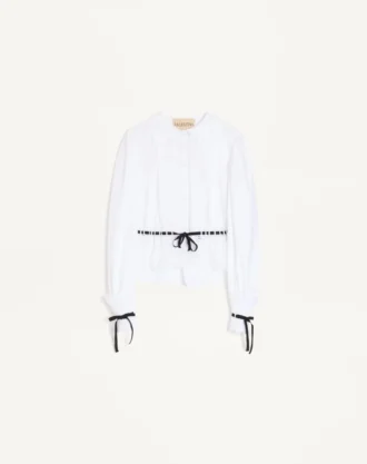 Cămașă din poplin de bumbac brodată Cămașă din poplin de bumbac brodată